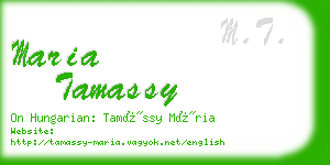 maria tamassy business card